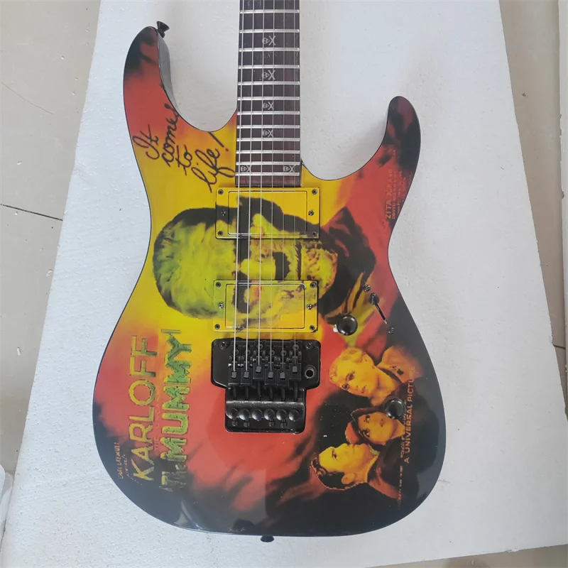 

Water Transfer Small Green Man Poster 6-string Electric Guitar, In Stock, Free Shipping