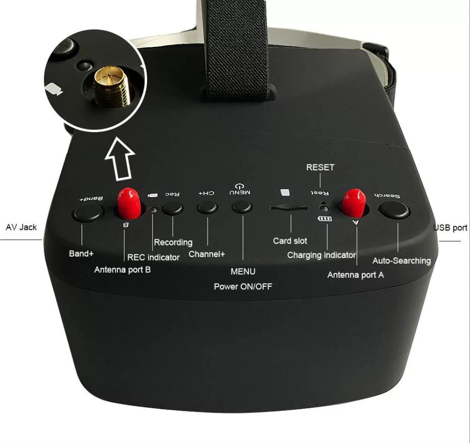 

LS-800D EV800D 5.8G 40CH FPV Goggles 5inch /4.3inch HD LCD Dual Antenna Receiver Goggles For RC FPV Drone