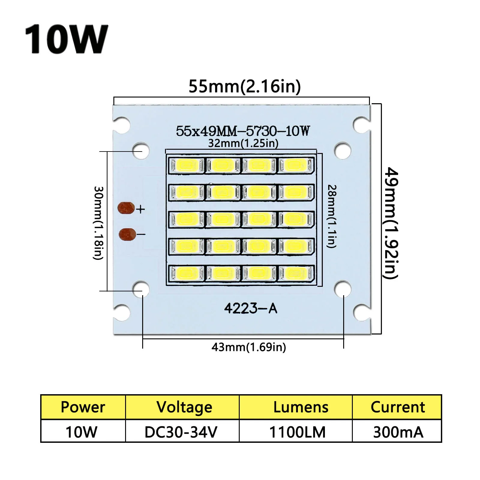 LED Chip Lamp Bead SMD5730 10W 20W 50W 100W 150W 200W DC30-34V For Indoor and Outdoor DIY LED Floodlight Cold White