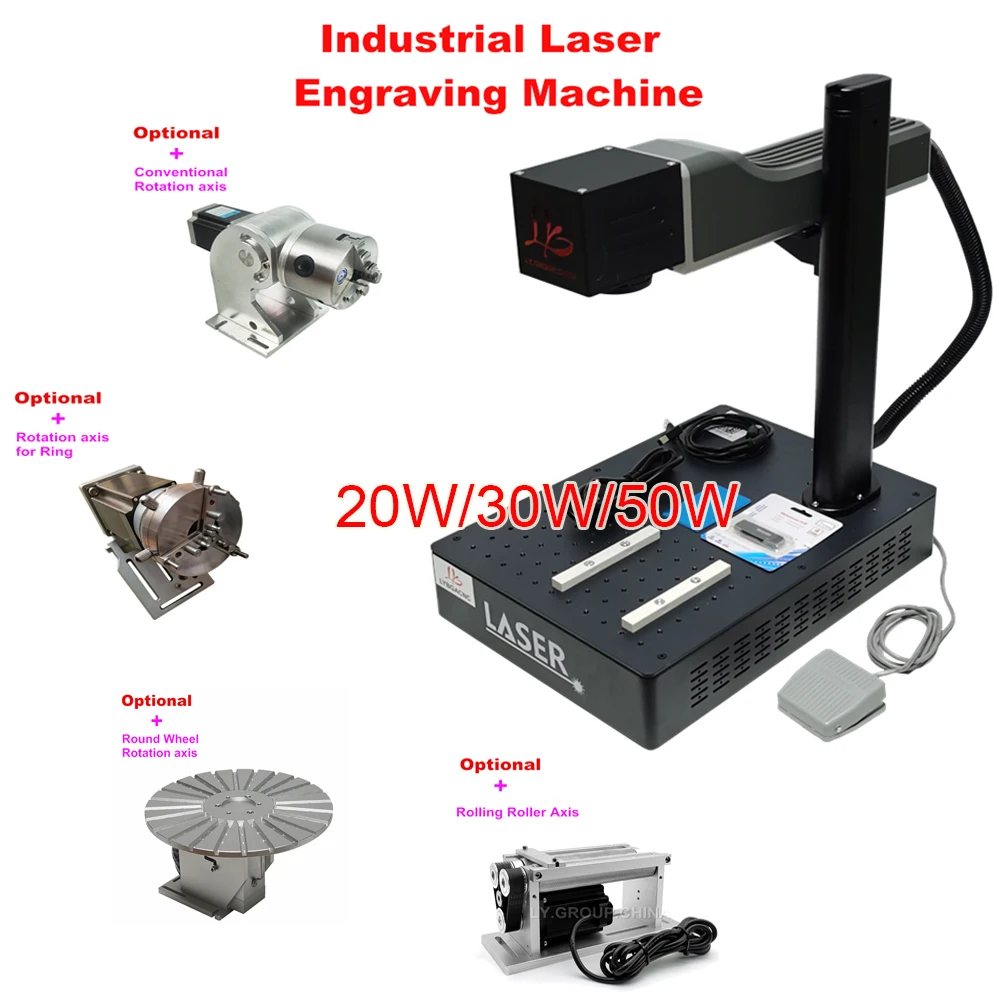 Disassembled LY Desktop Optical Fiber Laser Nameplate Marking Machine for PVC Plastic Upgrade Rotation Axis Rolling Roller Axis