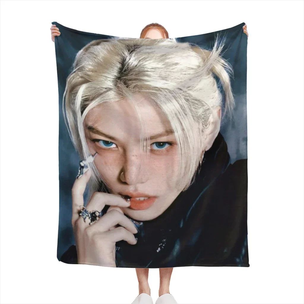 KPOP Inspired Stray Kids Fashion Plush Throw Blanket Soft Flannel for Sofa Couch Bed