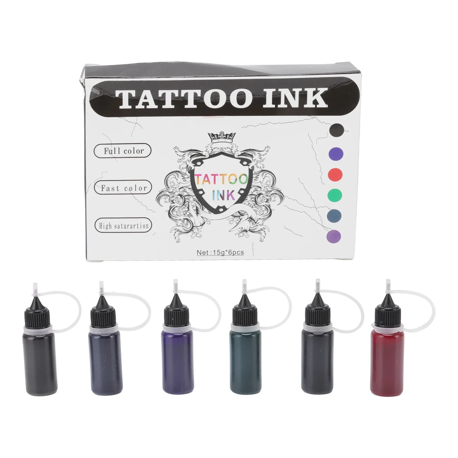 1 Stuks Tijdelijke Tattoo Inkt Kit Beroep Langdurige Semi-Permanente Tattoo Inkt Voor Body Painting Tattoo Accessoires 6 Kleuren