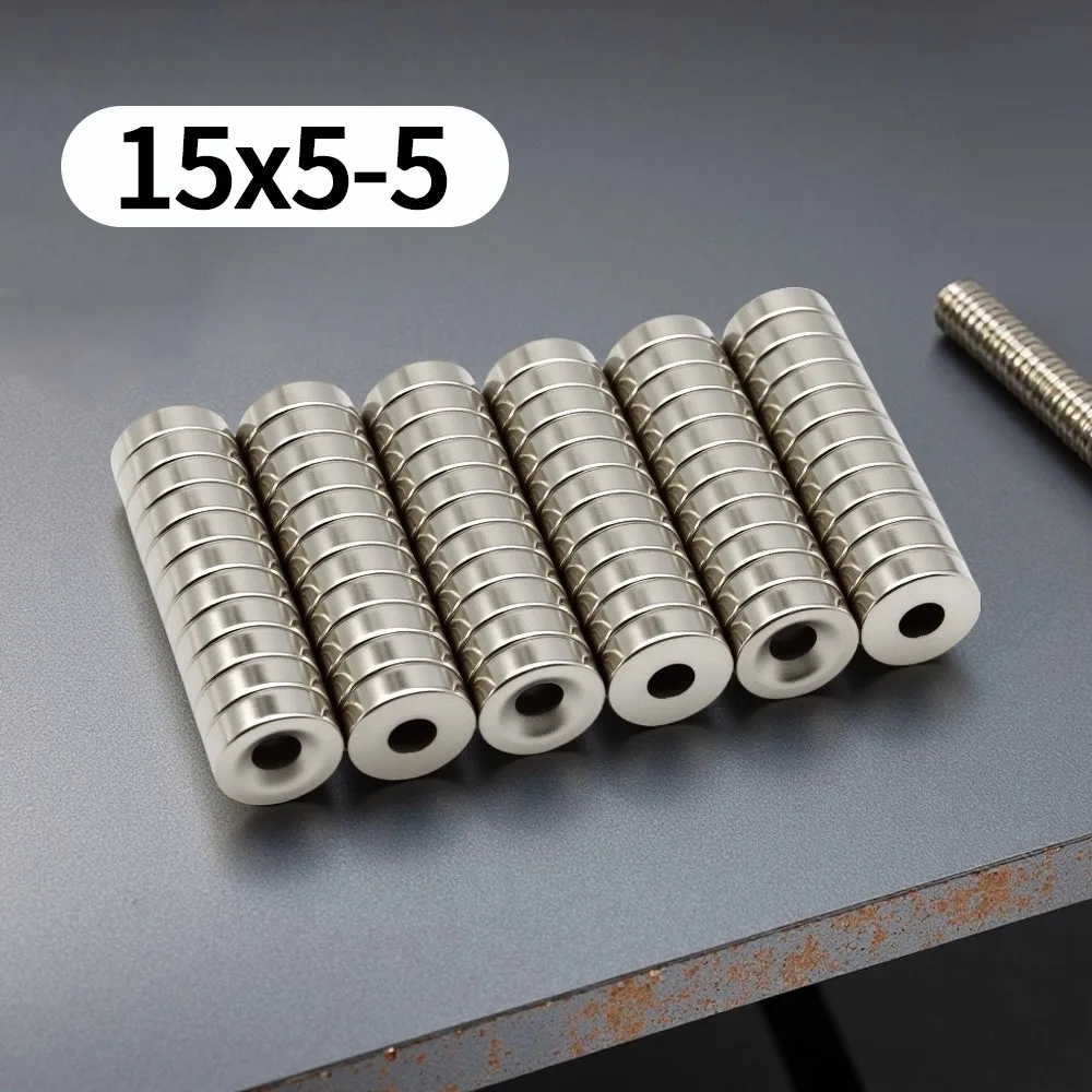 15X5-5MM imans Runde mit Löchern Kühlschrankmagnete für Büro-Whiteboard Geeignete Werkzeuge Zuhause Arbeitsplatz usw. 15*5-5
