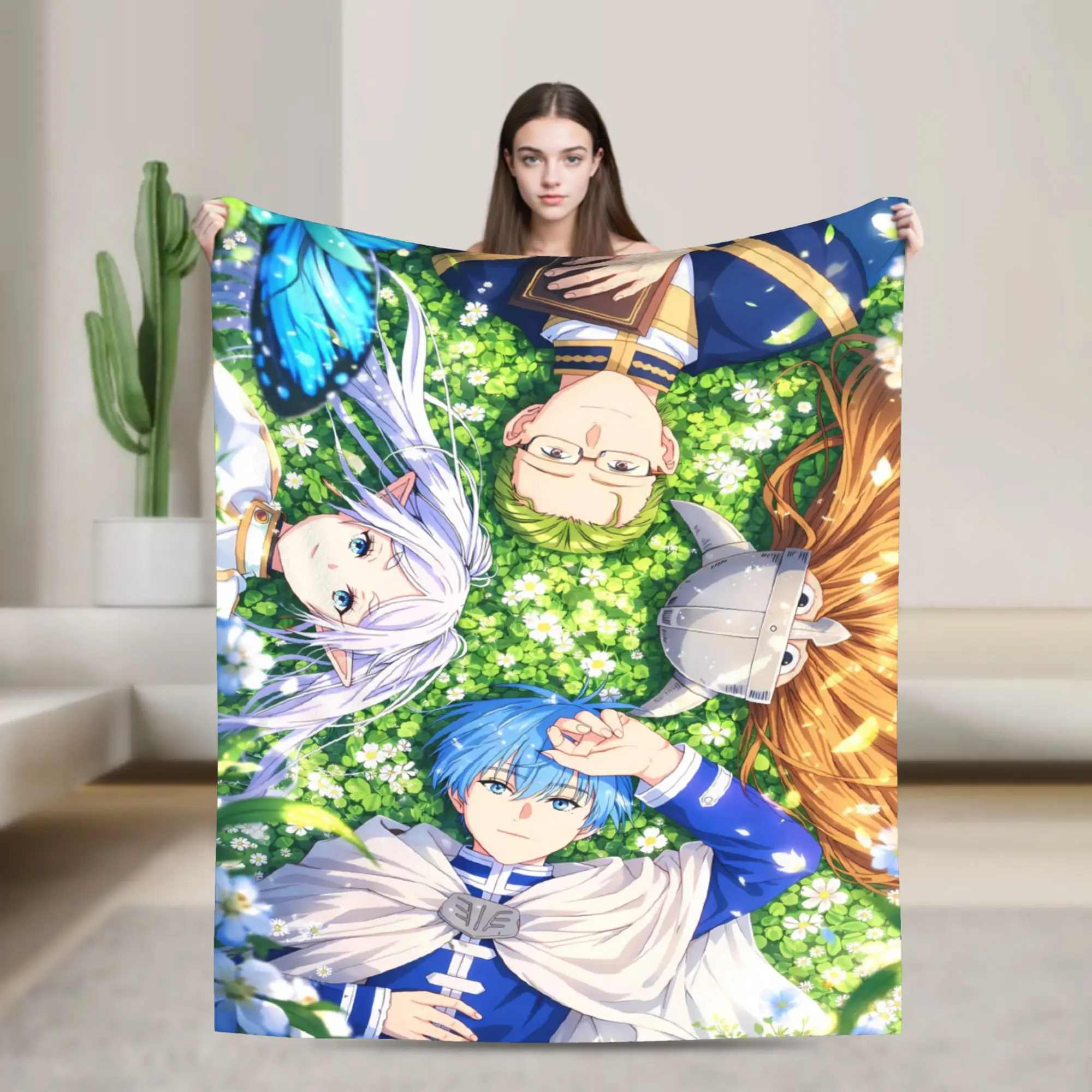 Anime Frierens Beyonds Journey's End Plush Blanket Child  Flannel Throw Blanket For Outdoor Soft Warm Quality Bedspread Gift