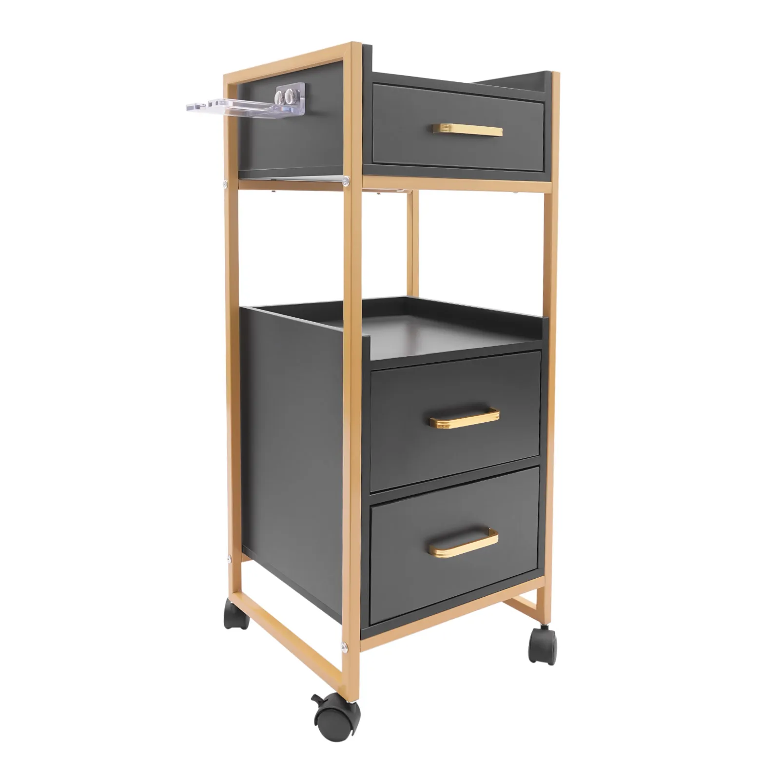 

Тележка для парикмахерской, тележка-органайзер для инструментов, 3 ящика и 2 уровня, мобильная тележка для хранения парикмахерских принадлежностей