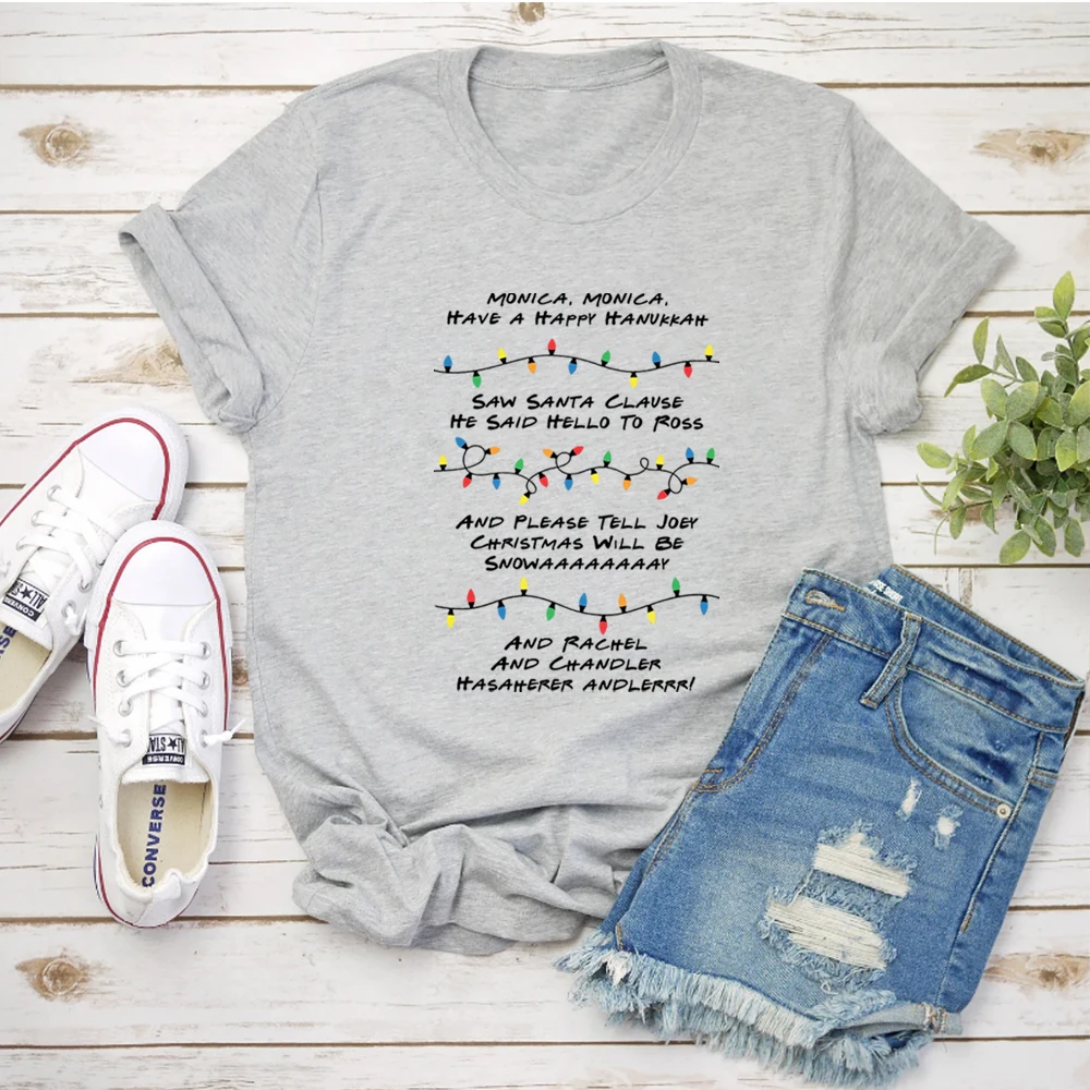 تي شيرت ريترو فريندز مستوحى من عطلة تي شيرت أغنية فيبي قميص عيد الميلاد تي شيرت أصدقاء جرافيك تي شيرت للجنسين ملابس جمالية #4