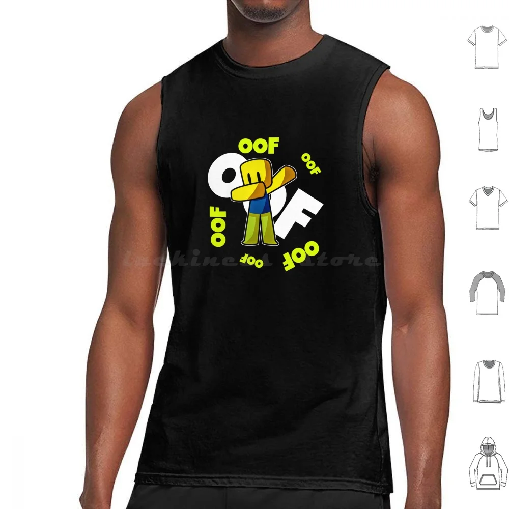 Cute Gaming Noob-Oof Meme Dabbing Dab Noob Gamer Boy Tank Tops Print Cotton Dab Dabbing Game Noob Heed Oof Game Block 3d