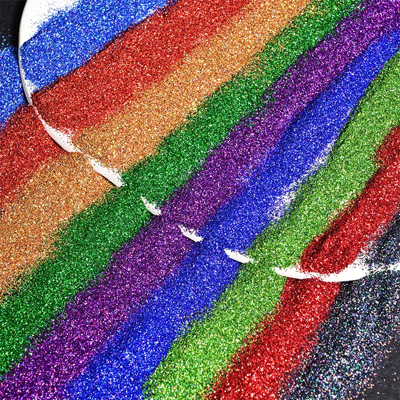YunMoonai 26 Colors 10ml Iridescent Fine Powder for DIY Nails Glitter 2mm Colorful Resin Fillings Pigment Loose Powder Supplies