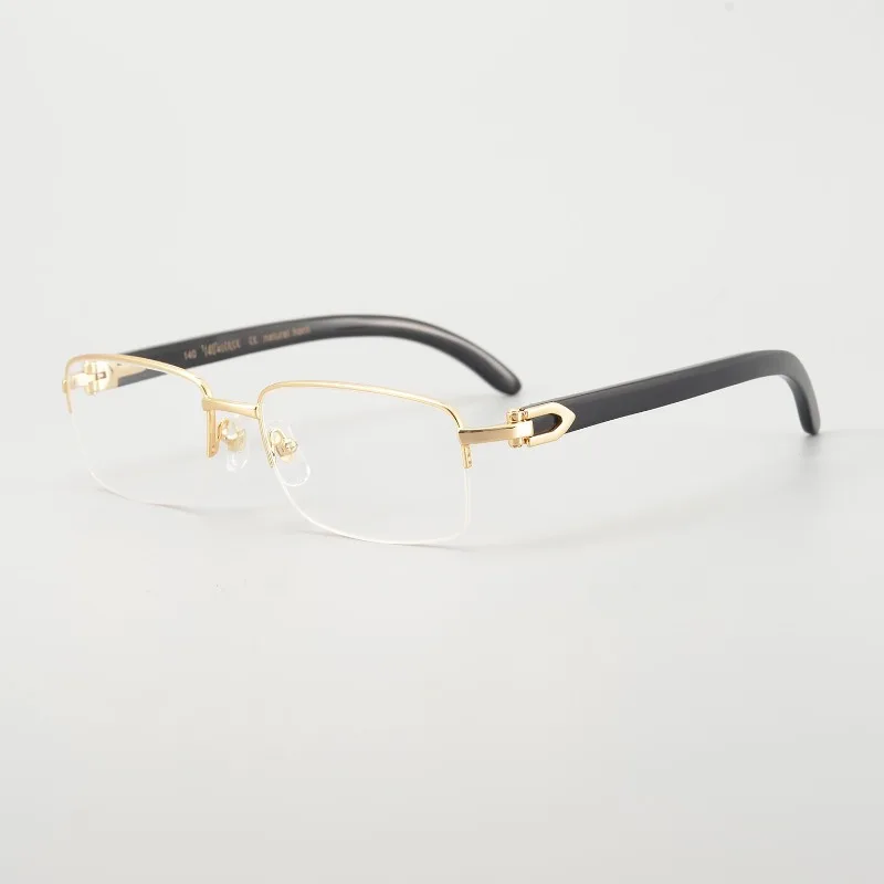 Kajia Horn Leg Spring Does Not Oppress Half-frame Men's and Women's Temperament Myopia Frame with High Business Quality.