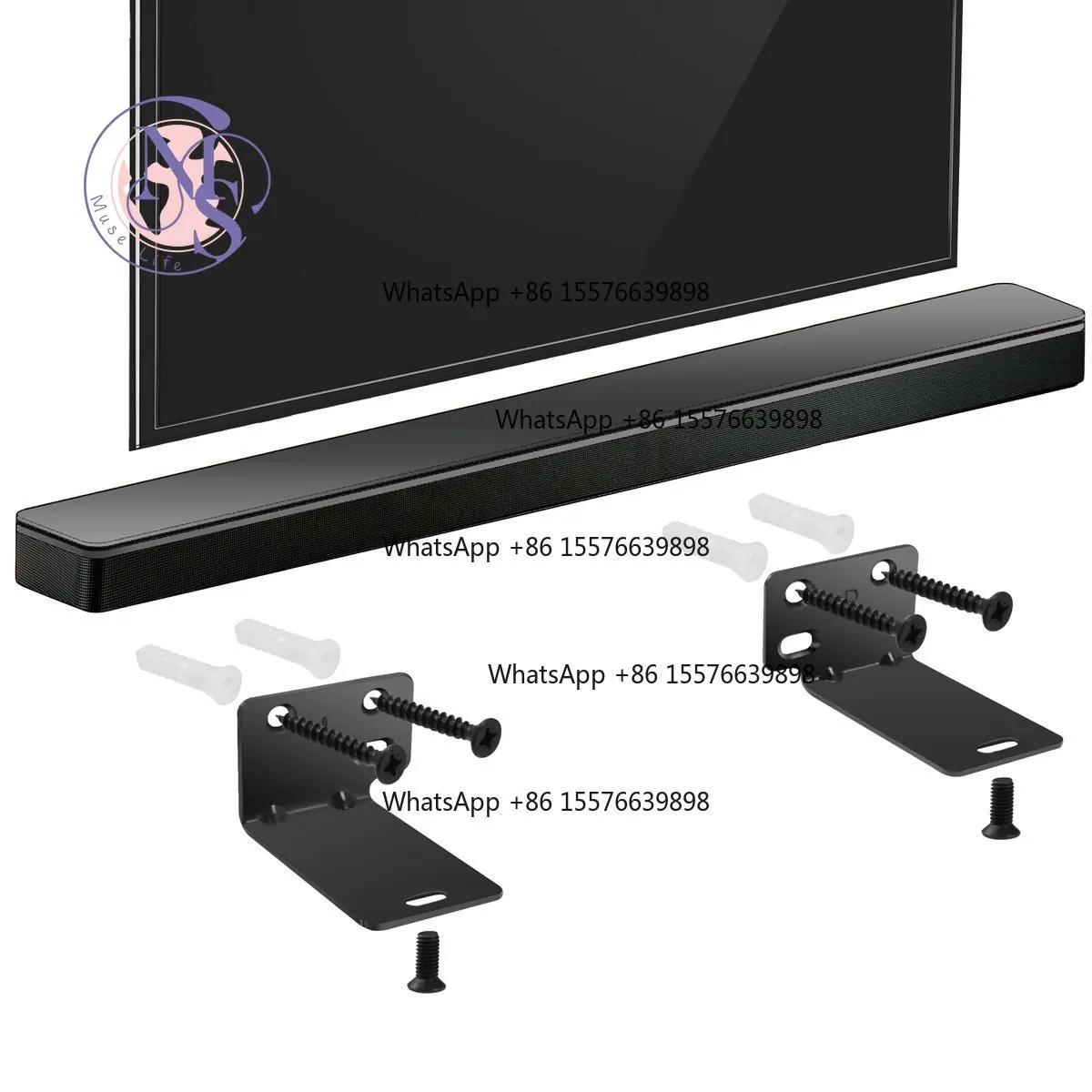 Neutral Unbranded Wall & Center Bracket WB-300 for Bose Soundtouch 300 Soundbar