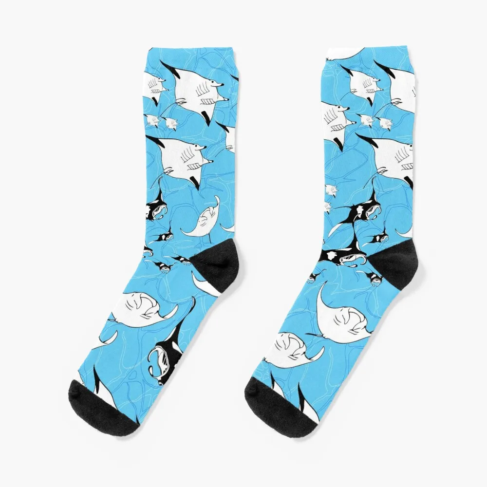 

Manta Ray Pattern Socks Non-slip essential cycling hiphop Luxury Woman Socks Men's