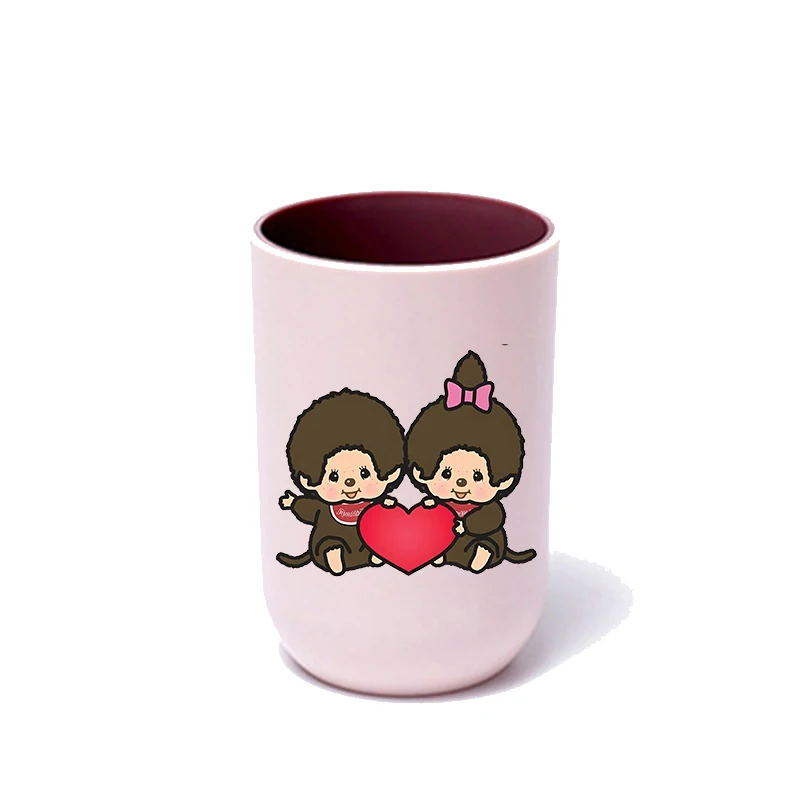 Monchhichi Mouthwash Cup Anime Cartoon Print Bathroom Tumblers Plastic Toothbrush Holder Kids Toothbrushs Cups Children Gifts