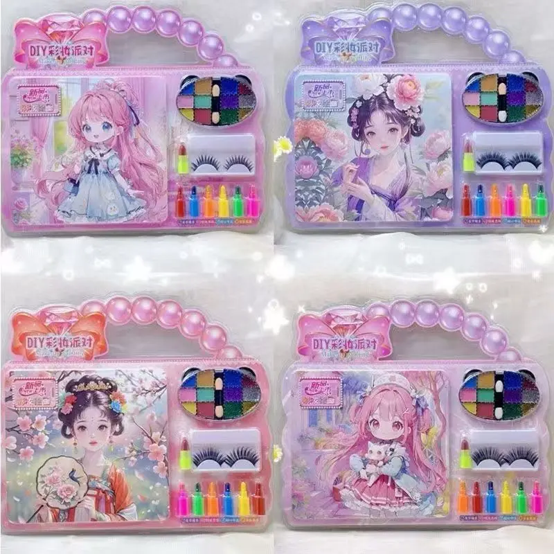 Princess DIY Makeup Scene Sticker Set, Dress Up Coloring Painting Craft Kit, Beauty Art Activity Toy, Birthday Gift
