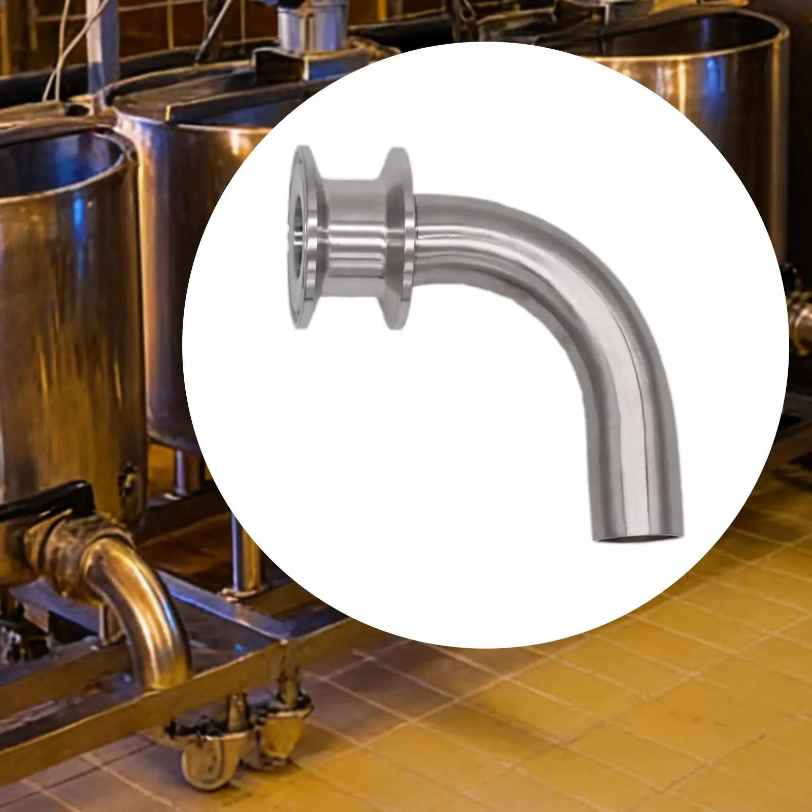 Stainless 304 Clamp Pickup Tube Elbow for Homebrew Fermentation Tank Mirror Polished Easy Clean Design