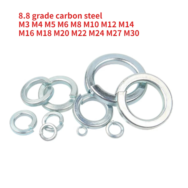 M3 M4 M5 M6 M8 M10 M12 M14 M16 M18 M20 M22 M24 M27 M30 GB93 Grade 8.8 Carbon Steel Spring Washer Split Lock Elastic Gasket