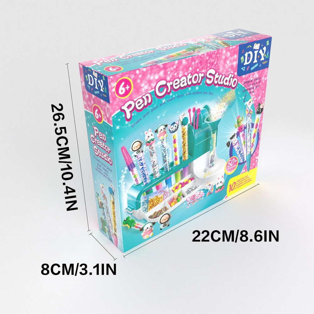 어린이 DIY 펜 제작 스튜디오 세트 - 장식으로 맞춤 펜을 만들 수 있는 교육용 장난감, 창의력을 위한 공예 키트