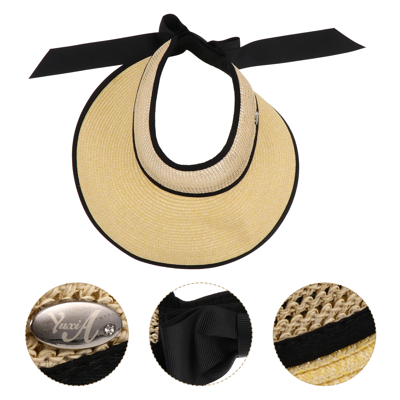 

Big Brim Sun Straw Woven Summer Handmade Protection Beige Large Outdoor Activities Ventilation Spring Accessory Straw Hat Sun