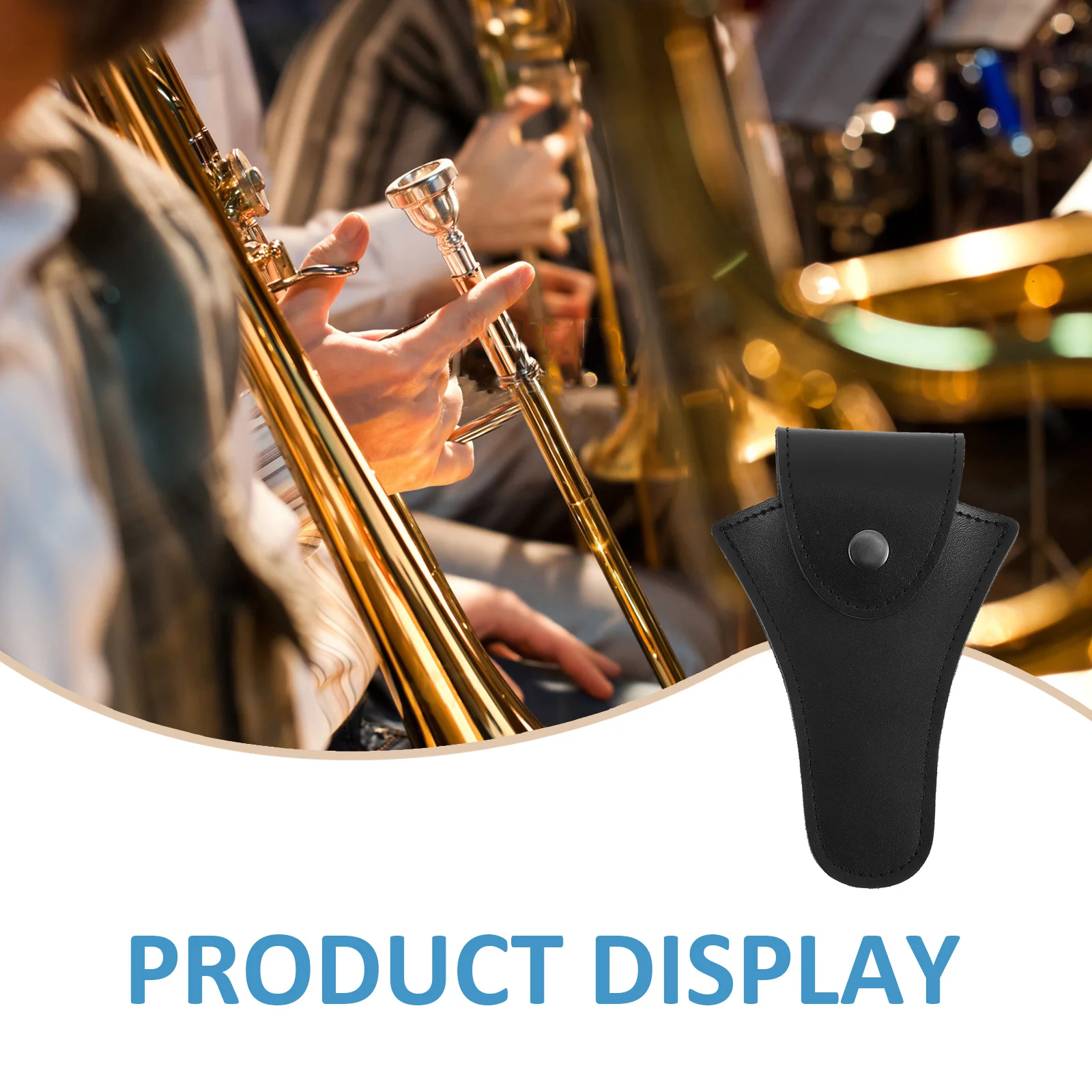 

Cowhide Mouthpiece Storage Bag for Musical Instruments Non Protector Pouch Buckle Attachable to Backpack Key