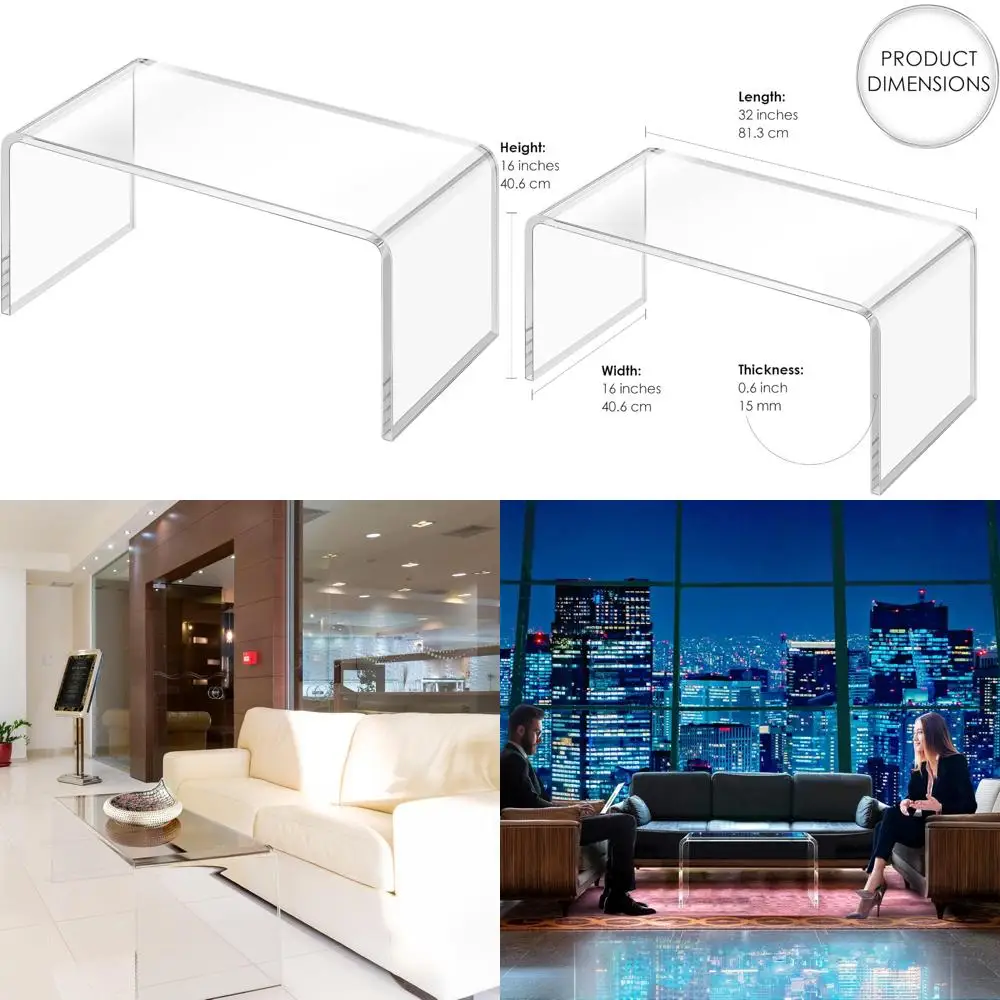

Elegant Acrylic Coffee Table with Rounded Edges for Modern Living Rooms