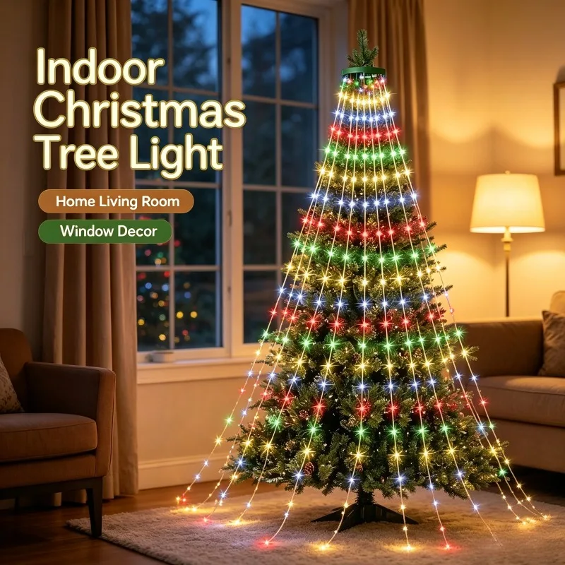Holiday Festival Christmas Light String Tree Ambient Lamp New Year Celebration Lighting USB Battery Operated Hanging Decor