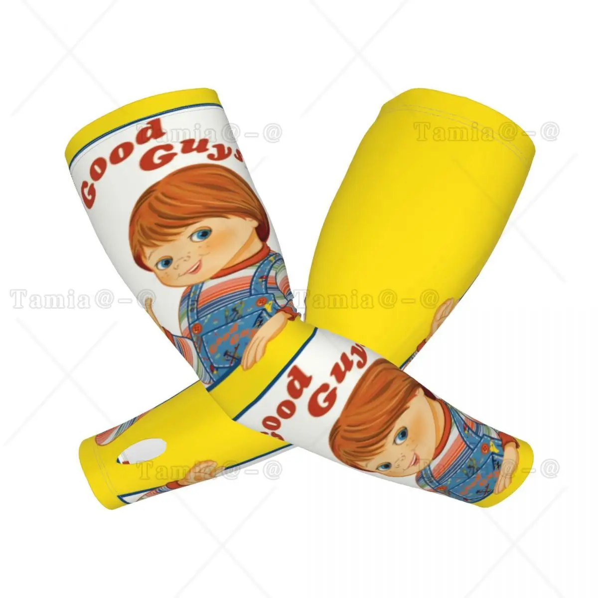 사용자 정의 좋은 남자 Chucky Sun UV 보호 팔 슬리브 남성 여성 스포츠 어린이 놀이 문신 커버 하이킹