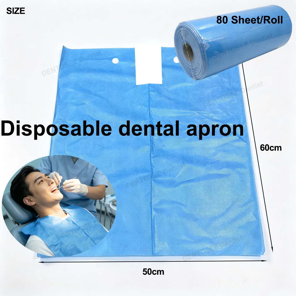 80Sheet/roll Disposable Dental Bib Medical Paper Scarf Towels Lacing Bibs Dentistry Materials Dentist Patient Bibs Pads