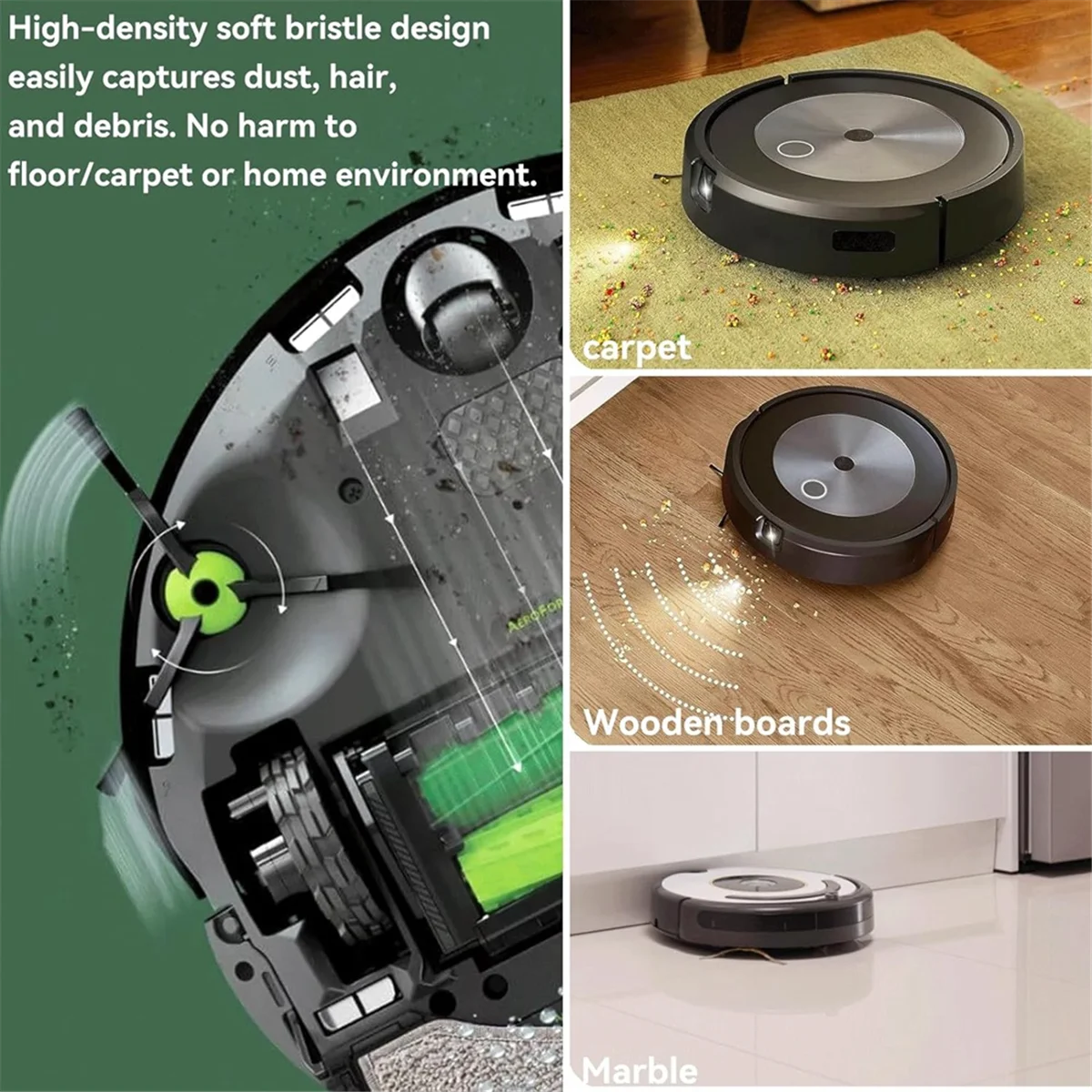 XFDE Confezione da 14 spazzole per spazzare i bordi per IRobot Roomba I&J&E Series I7, I7+, I8, I8+, Combo J7+, J9+, J5+, I5+ Plus, E5, E6