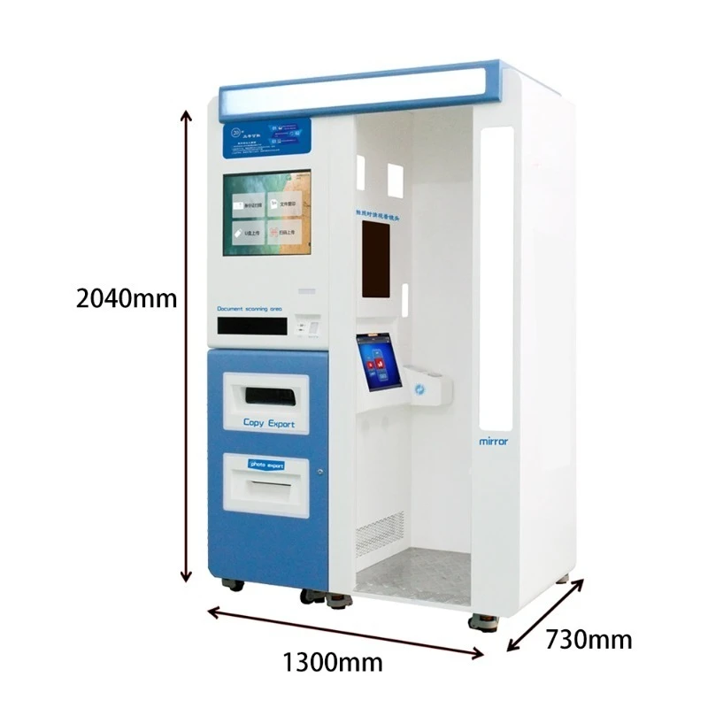 Self-service Photo Booth for ID Photos, High-definition Camera, with Background Editing and Instant Printing