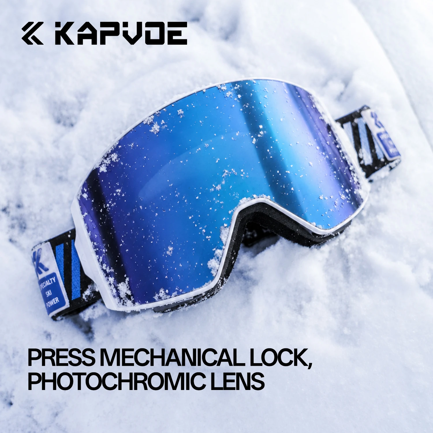 Kapvoe UV400 Photochromic Snow Goggles Men Women Snowboarding Skiing Sunglasses Mask Ski Anti-Fog Protection Snowmobile Glasses