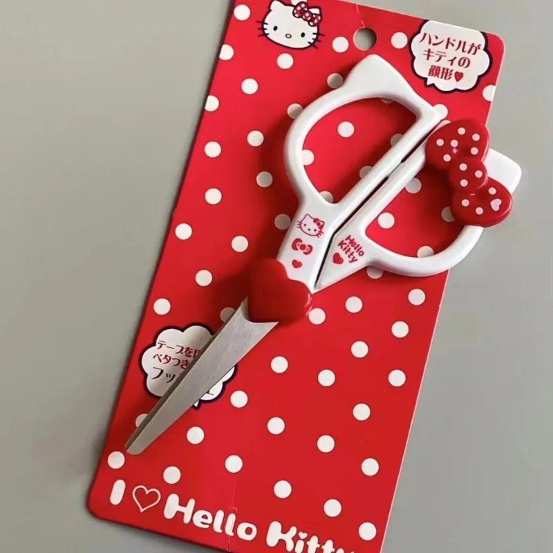 2Pcs Nette Cartoon Hallo Kitty Handgemachte Papier Schere Kawaii Rosa Liebe Bowknot Student Mädchen Schere Gewinde Reparatur Schere