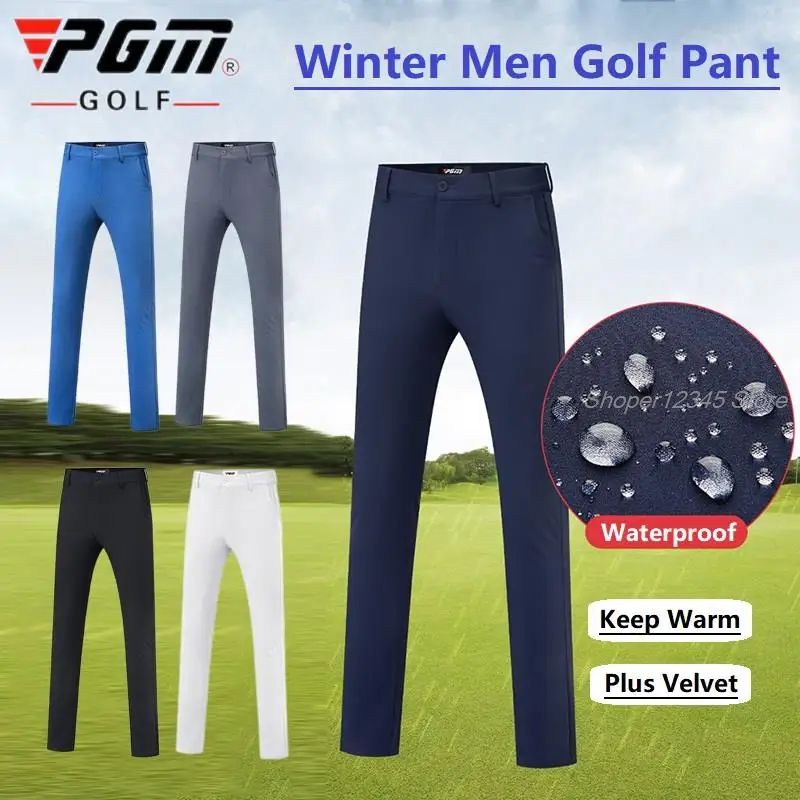 Pgm Autumn Winter Waterproof Men Golf Trousers Thick Keep Warm Long Pant Male Plus Velvet Golf Pants Man Windproof Sweatpants