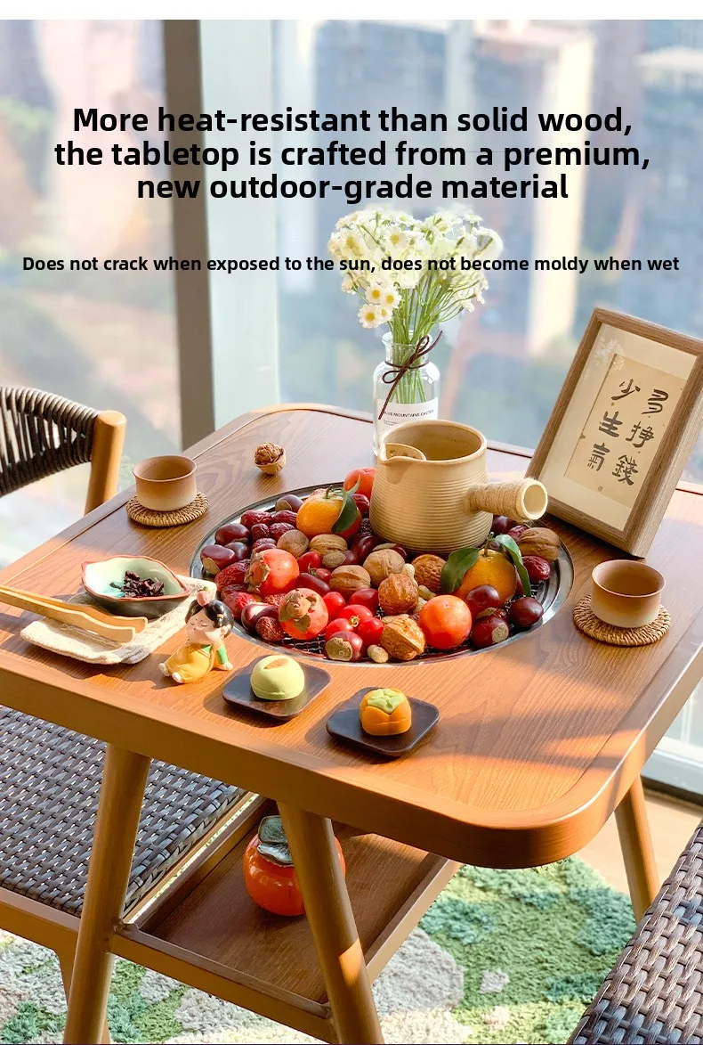 YFY table and chairs, balcony, surrounding stove, brewing tea, one table, household barbecue, small apartment three-piece set