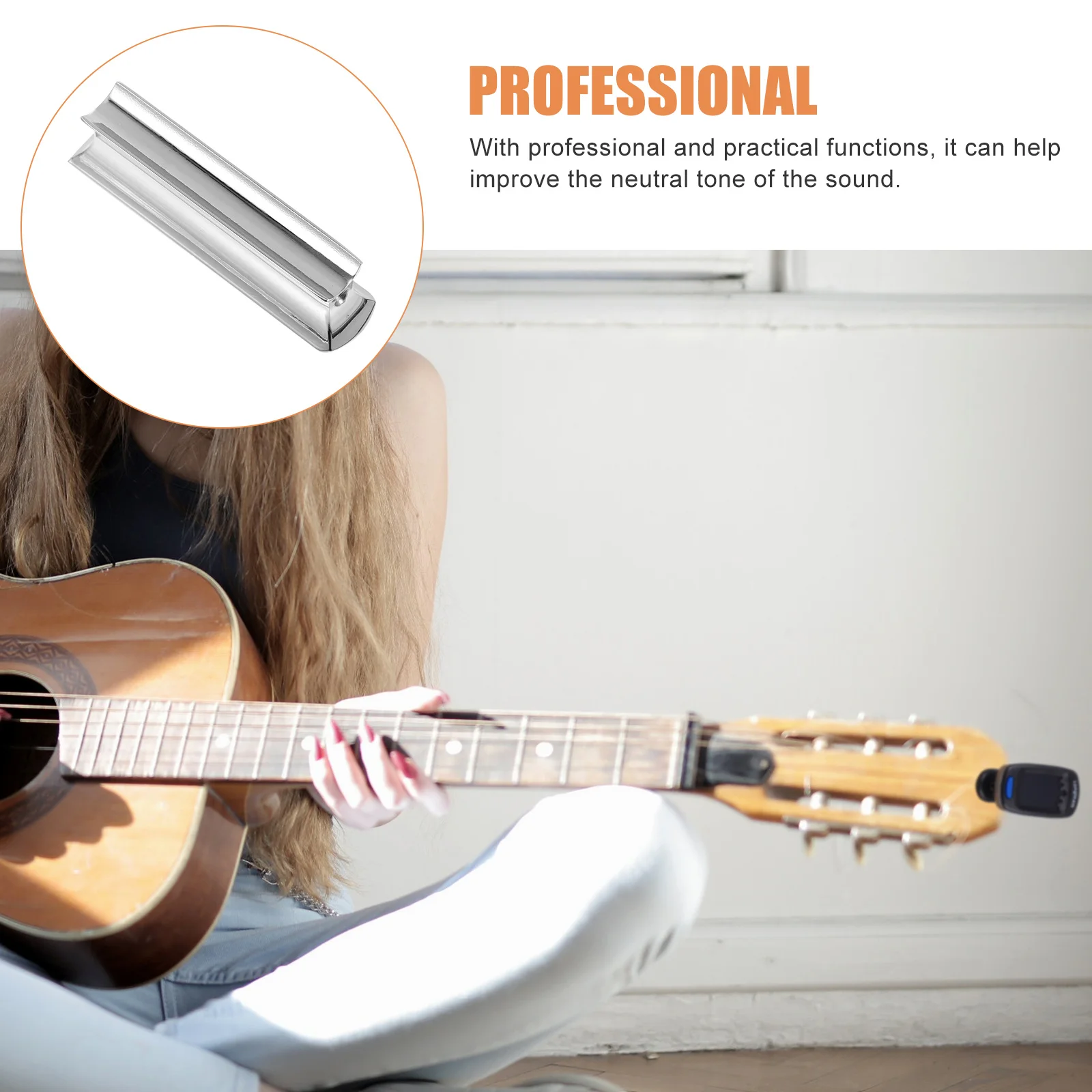 

1Pcs Guitar Slide Metal Finger Slide Silver Zinc Alloy Firm Bar Durable Practical Accessory for Guitarists Tone Bar
