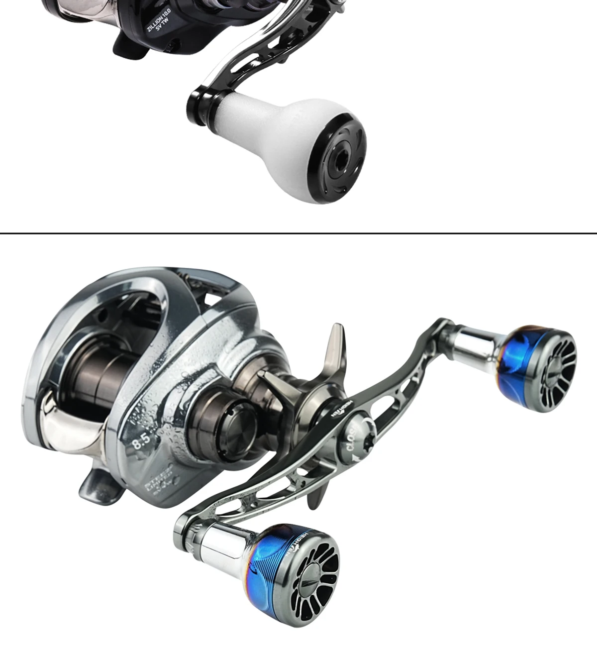 HEIGHTEN 115mm/130mm Baitcasting Reel Handle Without Knob For Shimano & Daiwa Abu Bait Reel