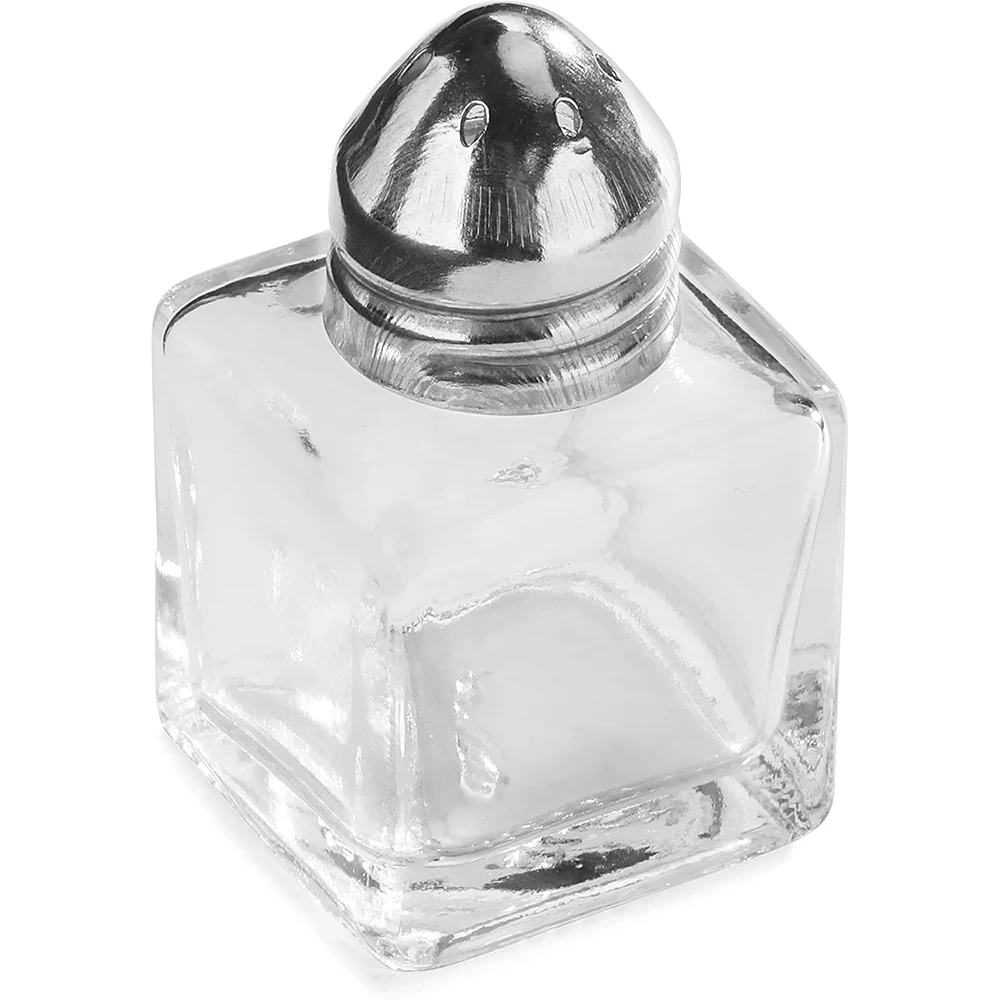 

Стеклянный Cube Mini шейкер для соли и перца с верхней частью из нержавеющей стали, 0,5 унций, 12 шт.