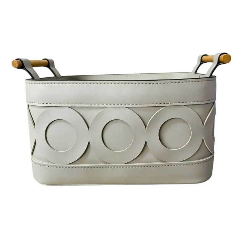 Paniers de rangement en cuir grande capacité – Organisateur pour salon, chambre, armoire – Organisat