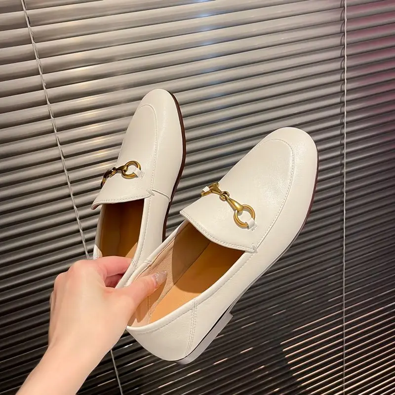 Plus Size 34-44 New Genuine Leather Shoes Women Loafers Spring Summer Flat Shoes Fashion Brand Flats Office Party Daily Shoes