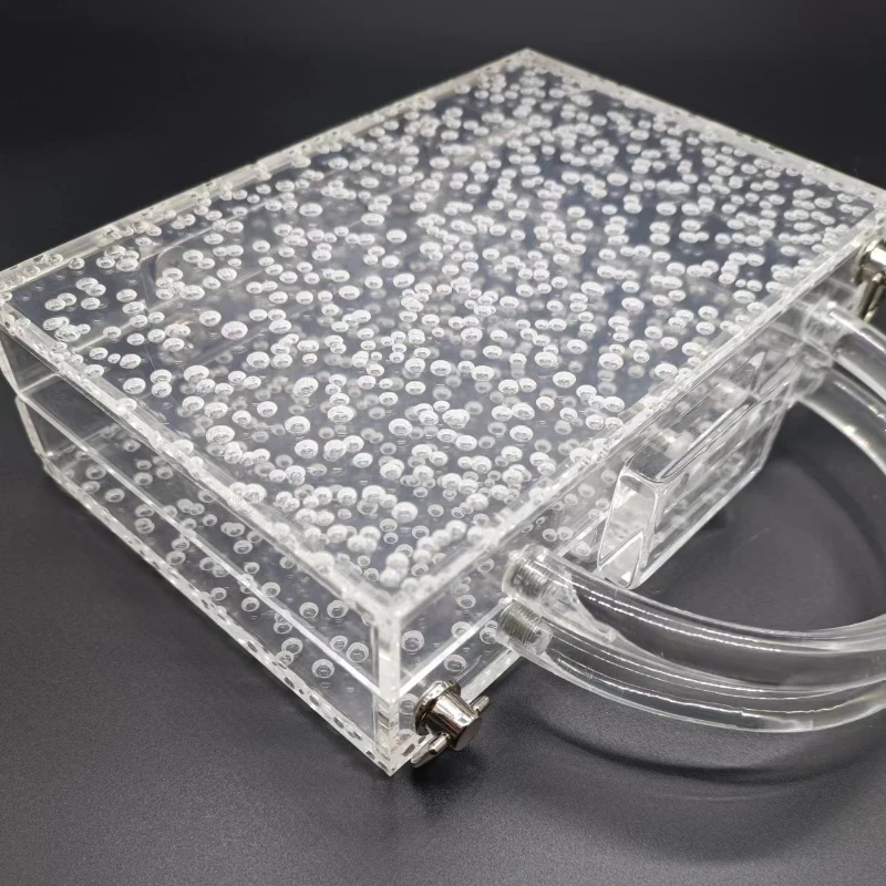 Acrylic Bubble Transparent Bag New Trendy Evening Clutch Handbag Designer Luxury Brand Bags Square Women's Shoulder Tote Wallet - Image 2