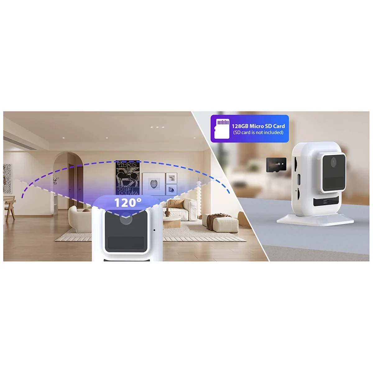 ABXHA WiFi and 4G Mini Surveillance Camera, HD Indoor Wireless Two-Way Audio Night Vision Motion Detection Security Camera