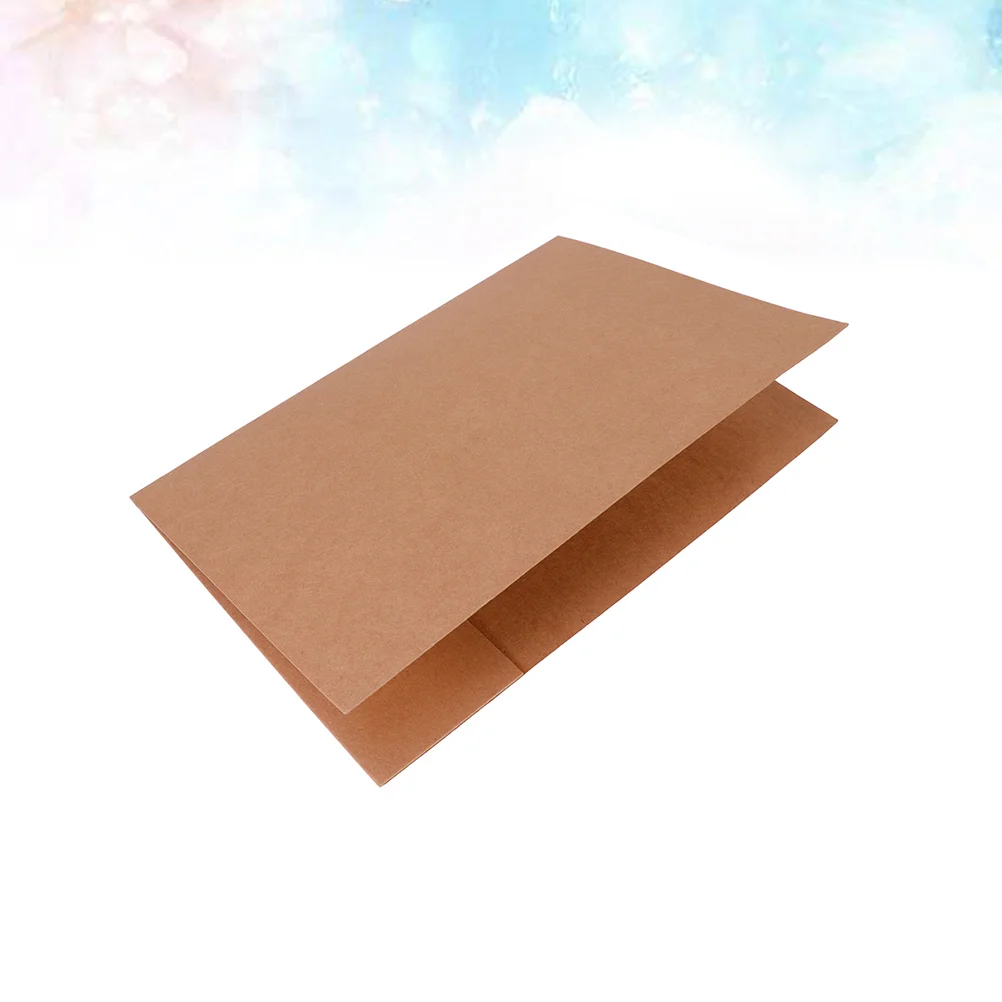 

A4 Kraft Paper File Holder Two- Pocket Portable Folders Document File Holder Organizer Folder for Home School Office