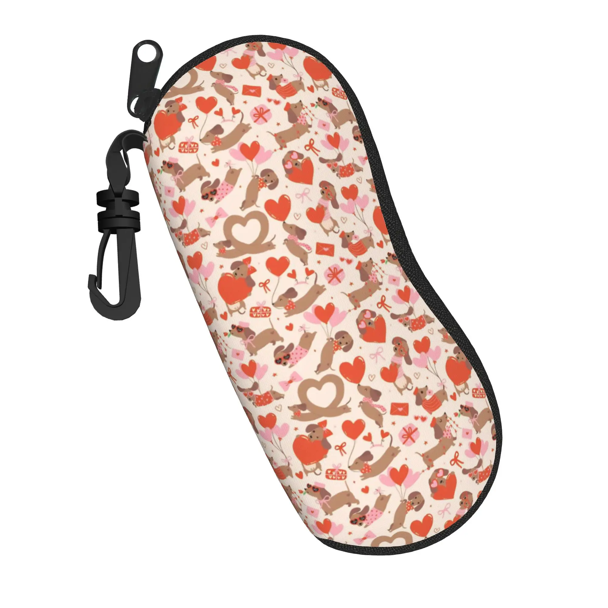 Dachshund Love Valentine's Day Glasses Case Gift For Girl  Box  Glasses Storage Box Protector Glasses Box