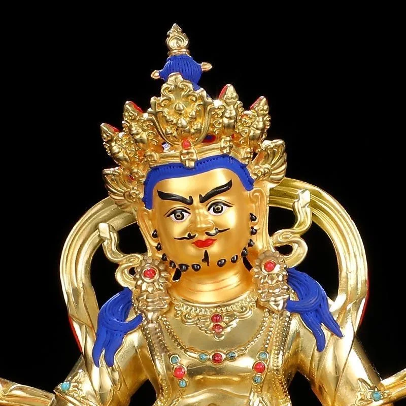 TOP GOOD Nepal high grade buddha statue Gilding Yellow Jambhala God of wealth Bring money luck