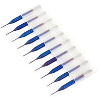 10pcs Tungsten Carbide Milling Cutter Cone Milling Cutter Tungsten Carbide Blue Coated End Mill for PCB Engraving Machine