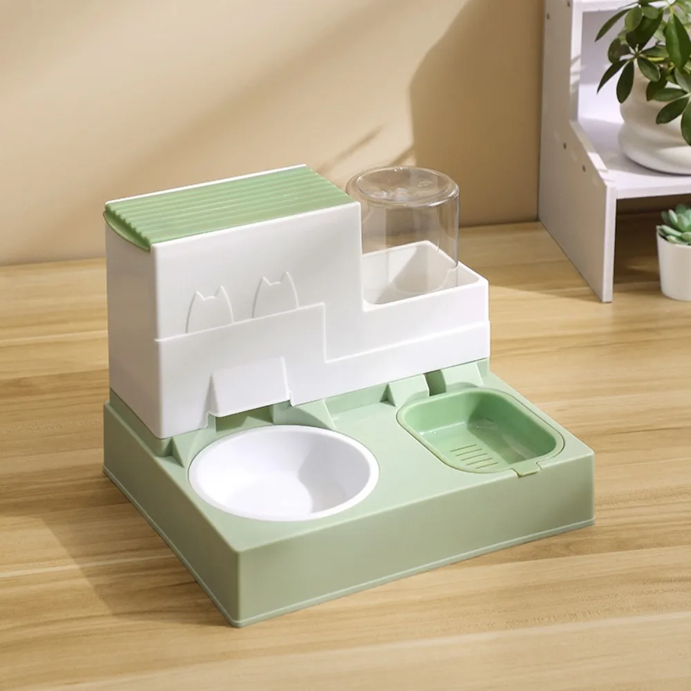 

Automatic Cat Feeder and Drinker with Stainless Steel/Ceramic Bowl, Large Capacity Cat/Dog Food Dispenser, Anti-Clog Design