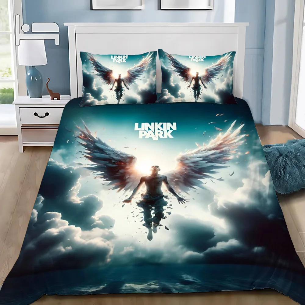 Duvet Cover Pillowcase Bedding Set Rock band Linkin P-Park Adult Boy Girl Bedroom Decoration Children Single Double Large Size