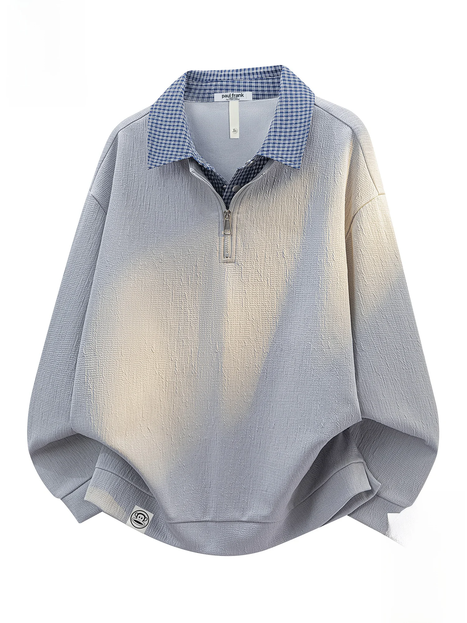 

PaulFrank Loose Fit Casual irt for Men Spring Season Faion Brand f Zipper Collar Monkey Face Design Polyester Fiber