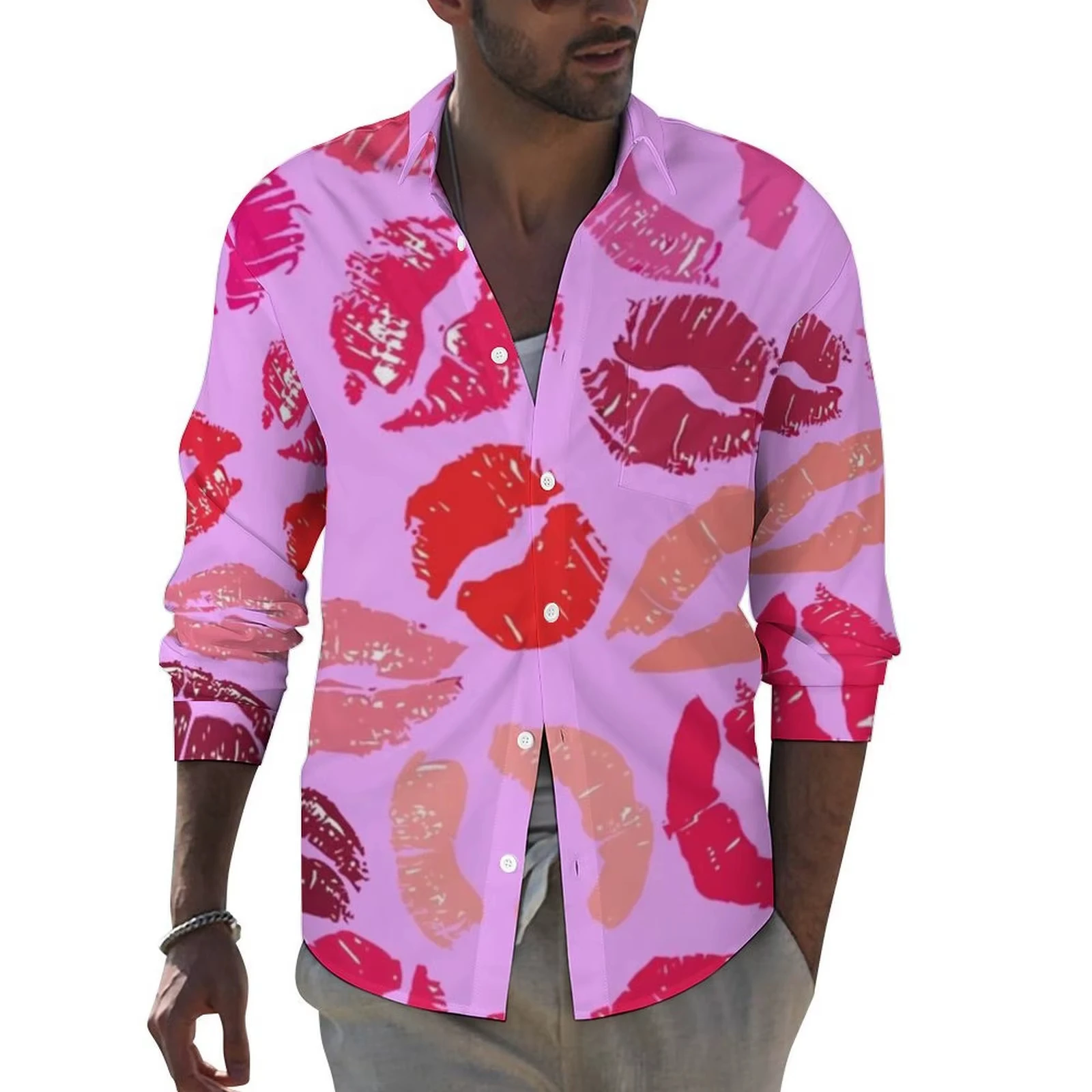 Men's Buttoned Shirt Spring Summer Long Sleeve Mexican Western Denim Comfortable Outdoor Farm Work Fit Easy Clean Large .