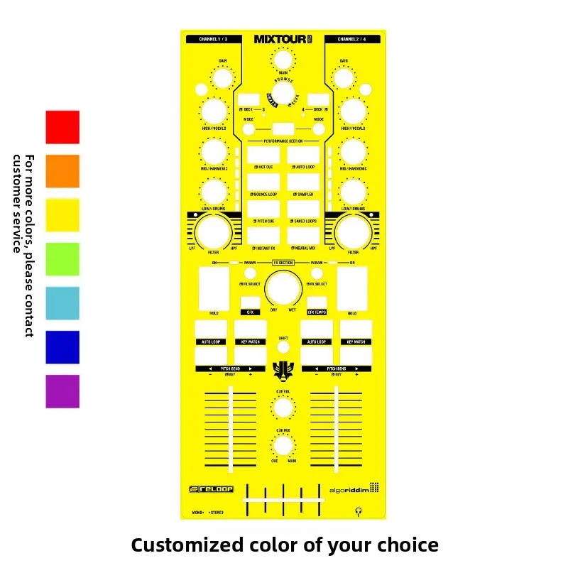 La película del controlador Reloop Mixtour Pro se puede personalizar