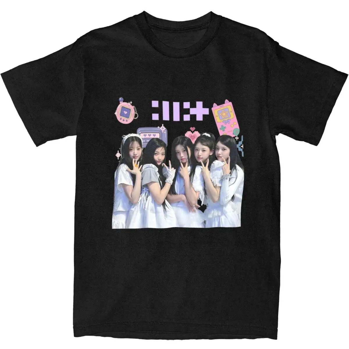 ILLIT Kpop Band Super Real Me T-Shirt Music Album T-Shirts Short Sleeve Y2K Tops Summer Pure Cotton Round Neck Oversized Tees