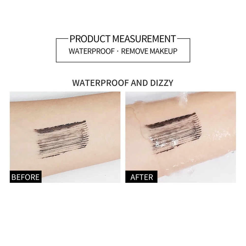 Long Lasting Waterproof Mascara Black Ink Waterproof Lengthening Mascara Non-Smudge Natural Look Eyelashes Makeup 24 Hours Wear